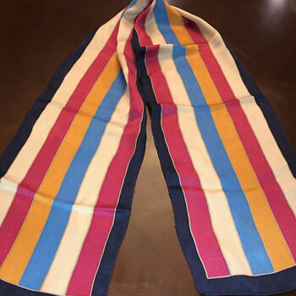 Echo Accessories - ECHO bold striped vintage silk scarf l Long shoulder wrap
